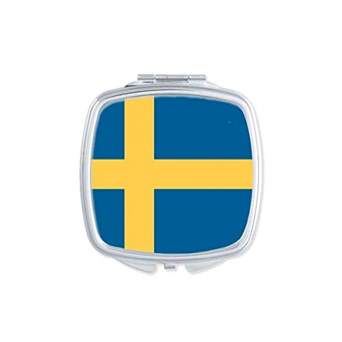 שוודיה לאומי דגל אירופה המדינה מראה נייד קומפקטי כיס איפור כפול צדדי זכוכית